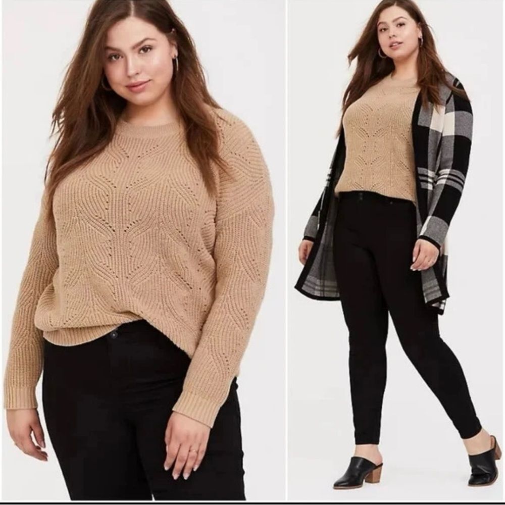 Torrid Pointelle Knit Pullover Sweater B3